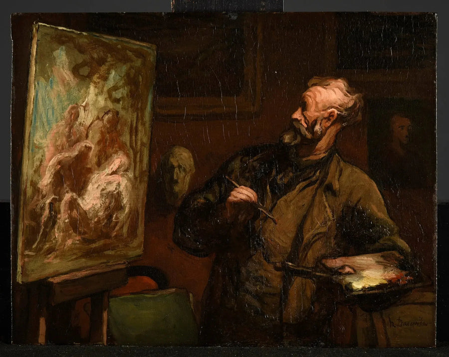 The artist at the Entombment - Honoré Daumier