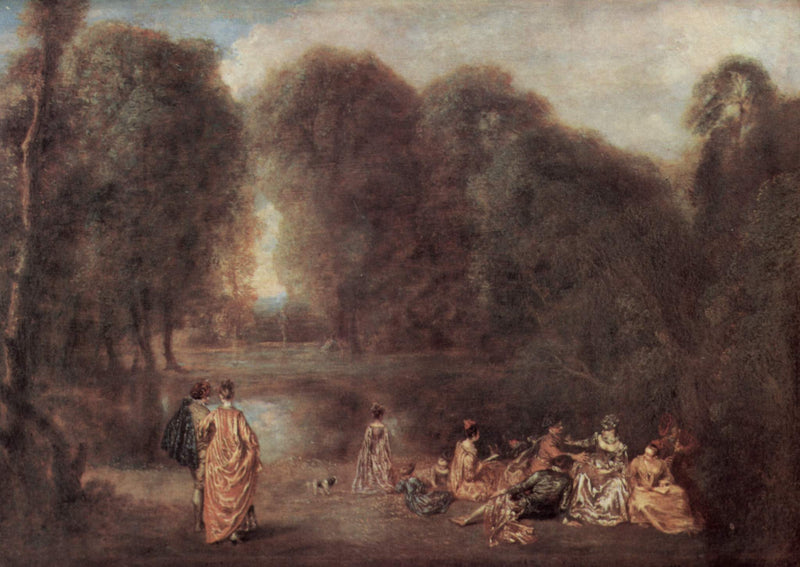 The Assembly in a Park - Antoine Watteau