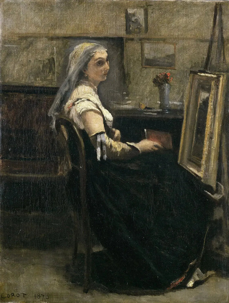 The Studio - Jean-Baptiste Camille Corot