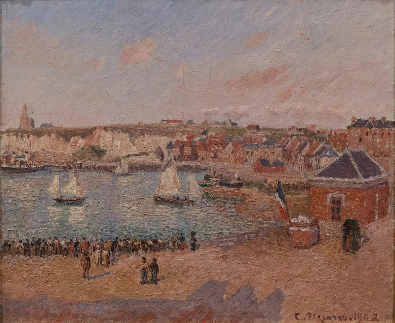 The Harbor of Dieppe, Afternoon, Sun - Camille Pissarro