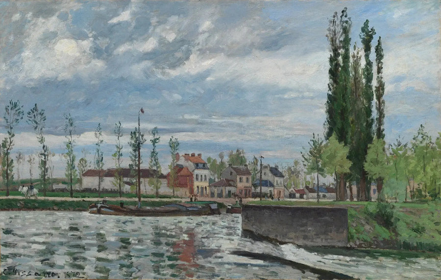 The Lock at Pontoise - Camille Pissarro