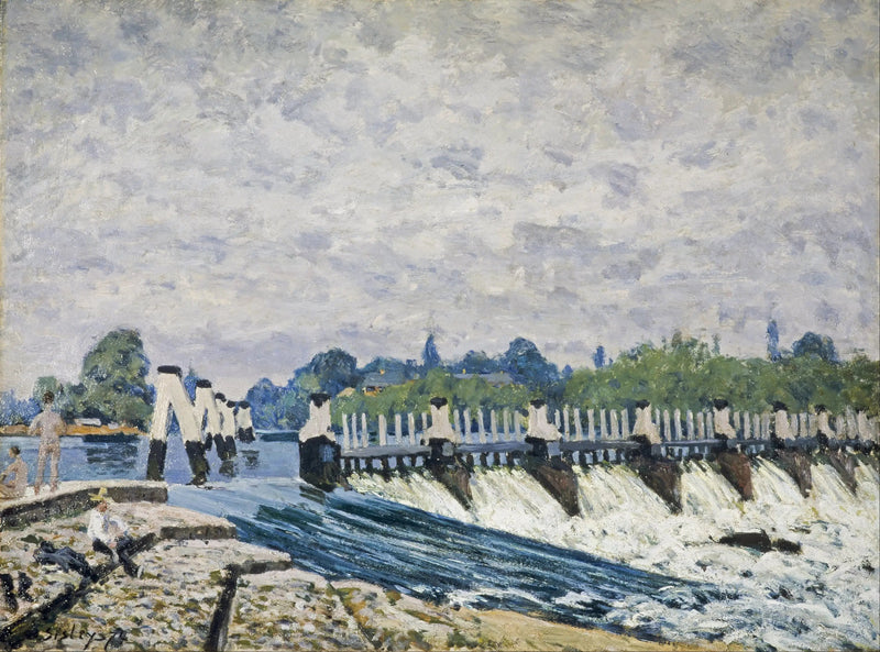 The Lock at Molesey near Hampton Court, Morning Effect - Alfred Sisley