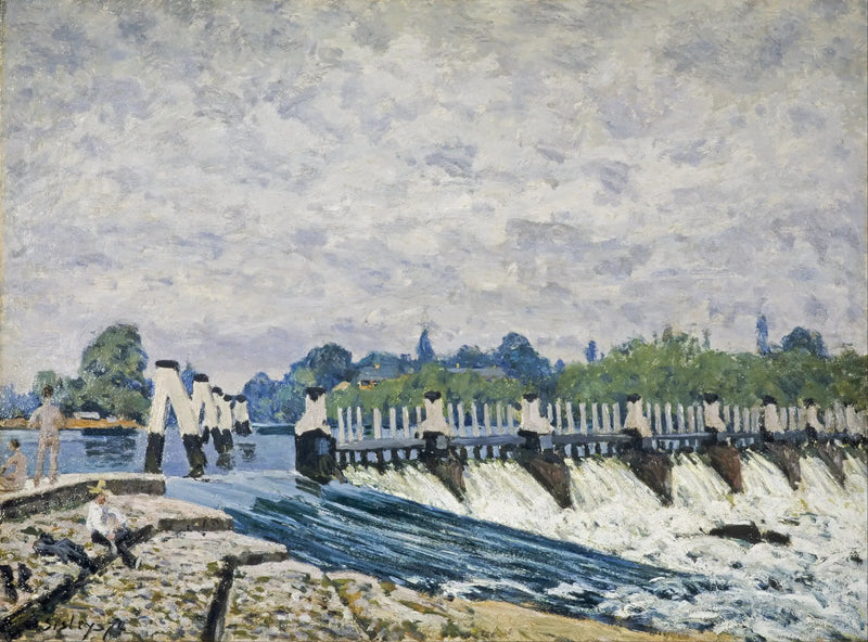 The Lock at Molesey near Hampton Court, Morning Effect - Alfred Sisley