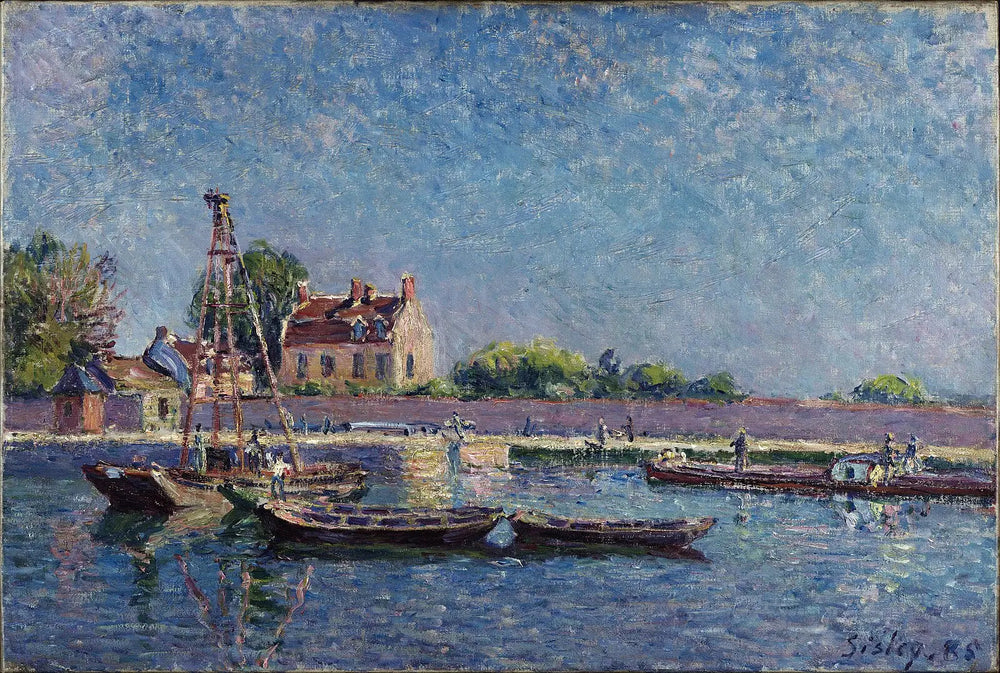 L'écluse de Saint-Mammès - Alfred Sisley image 1 copie peinte à la main à l’huile