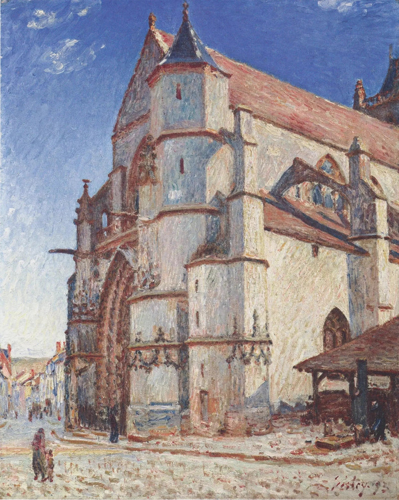 The Church of Moret in the Morning Sun - Alfred Sisley