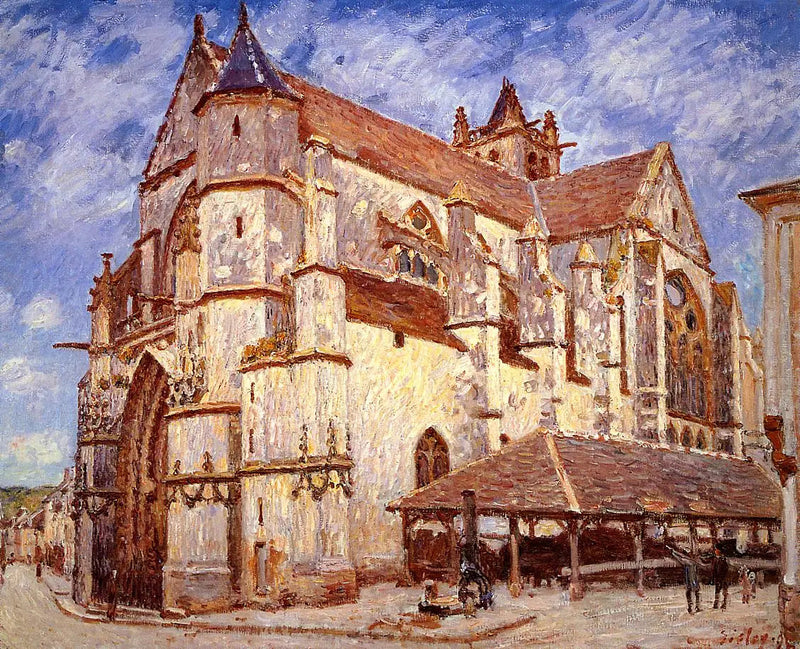 The Church of Moret in the Evening - Alfred Sisley