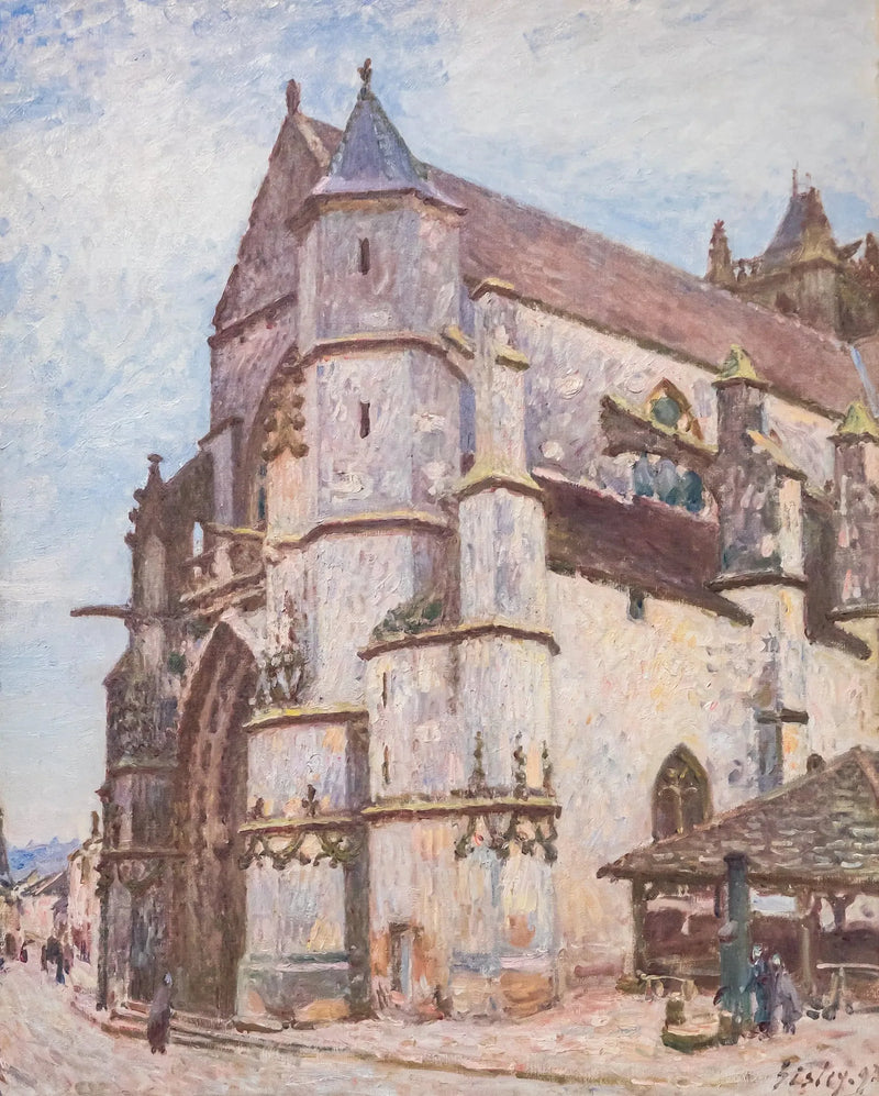 The Church of Moret, rainy morning - Alfred Sisley