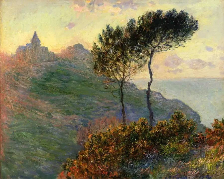 The church of Varengeville backlit - Claude Monet