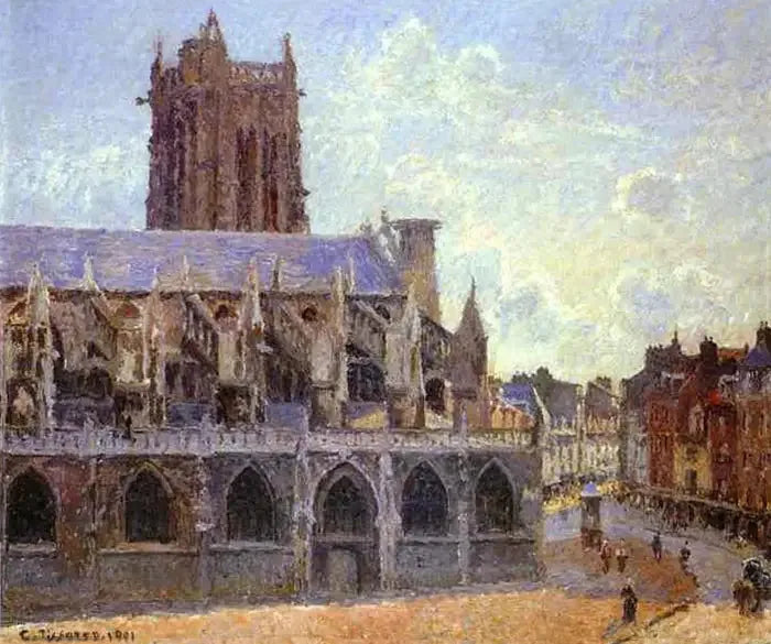 The Church of Saint-Jacques in Dieppe - Camille Pissarro