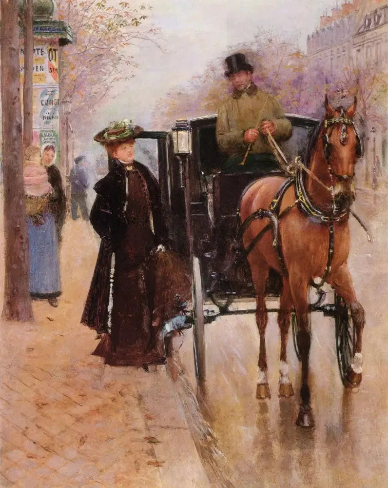 The Elegant Woman in a Carriage - Jean Béraud