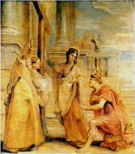 Emperor Constantine venerates the True Cross - Peter Paul Rubens