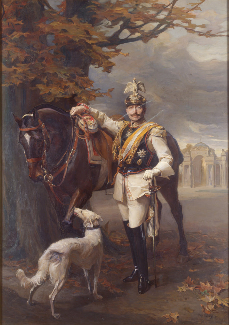 Emperor Wilhelm II, in the background the communists - Philip de László