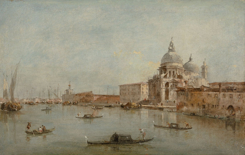 The Entrance of the Grand Canal with the Basilica di Santa Maria della Salute - Francesco Guardi