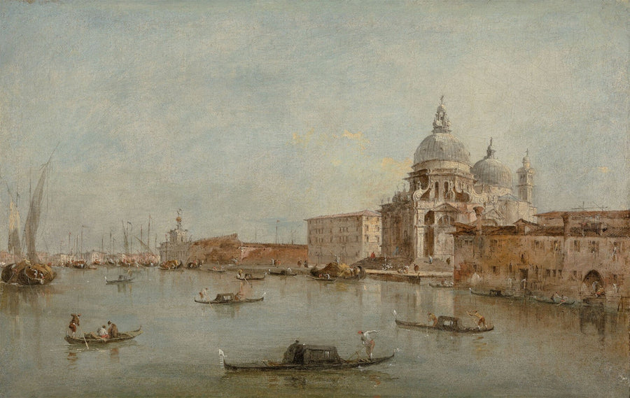 The Entrance of the Grand Canal with the Basilica di Santa Maria della Salute - Francesco Guardi