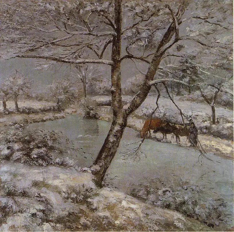 The Pond of Montfoucault in Winter, Snow Effect - Camille Pissarro