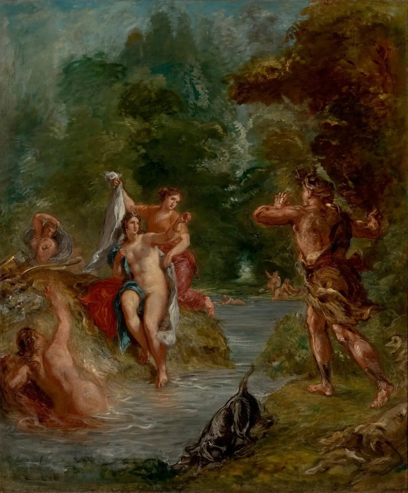 The Summer - Diana Surprised by Actaeon - Eugène Delacroix