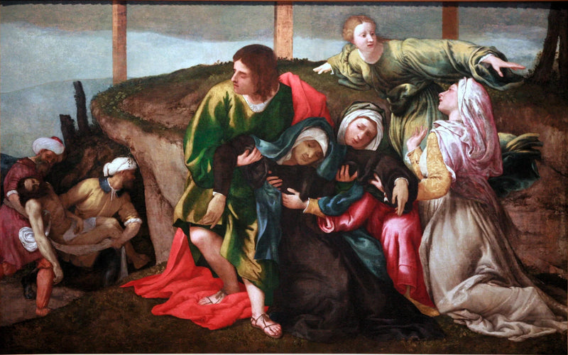 The Fainting of the Virgin during the transport of Christ - Lorenzo Lotto