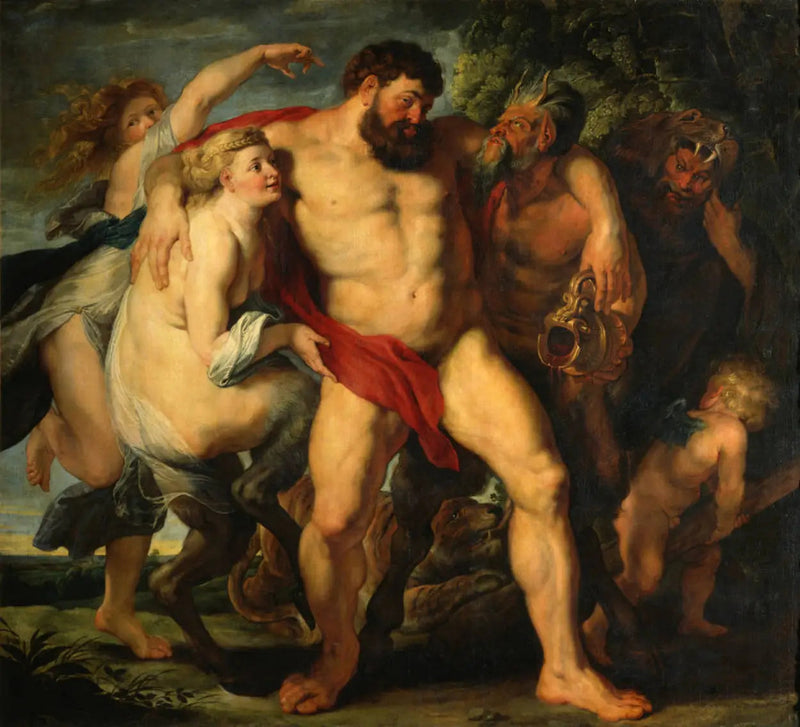 The Drunken Hercules led by a couple of satyrs - Peter Paul Rubens