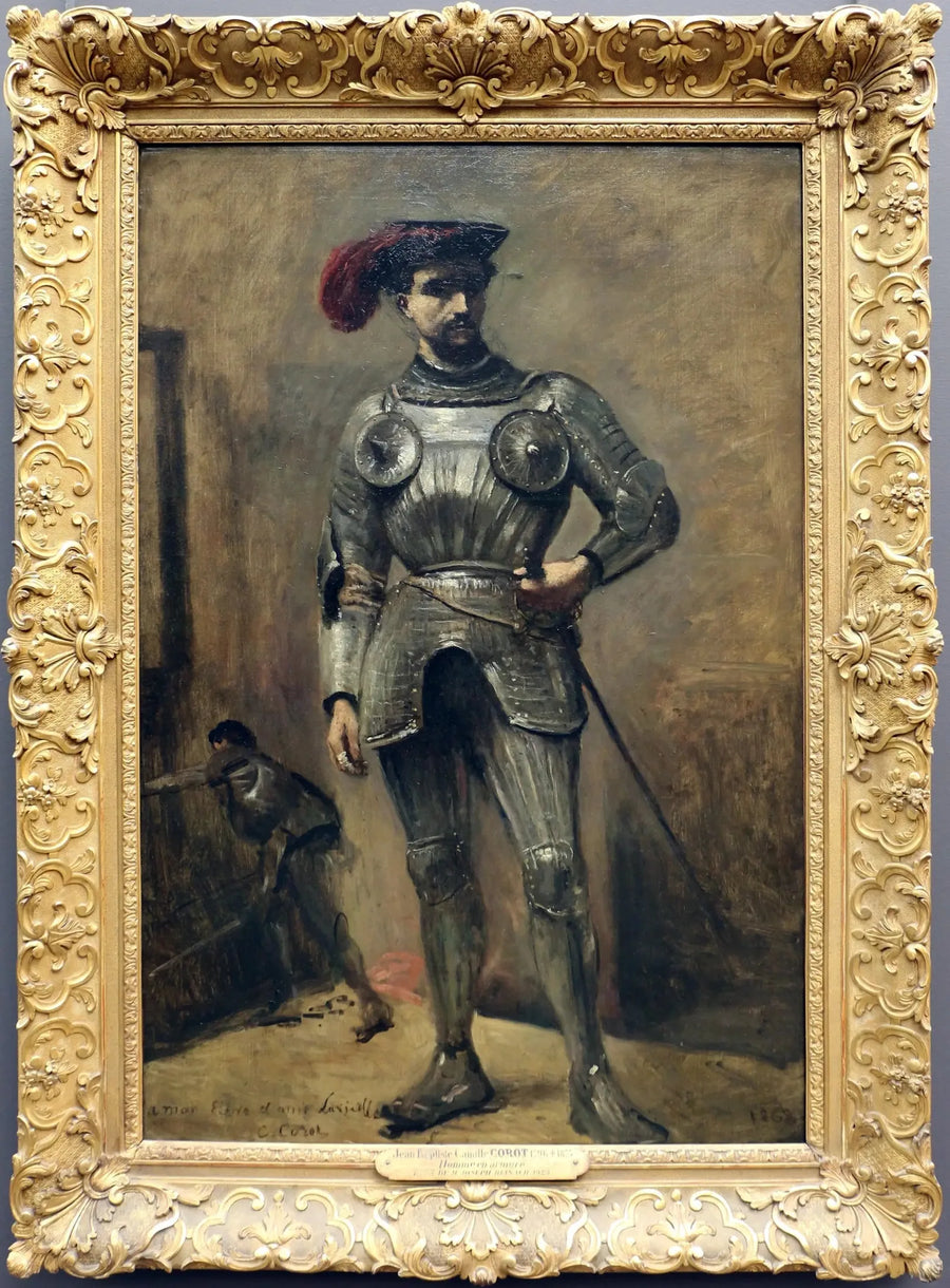 The Man in Armor - Jean-Baptiste Camille Corot