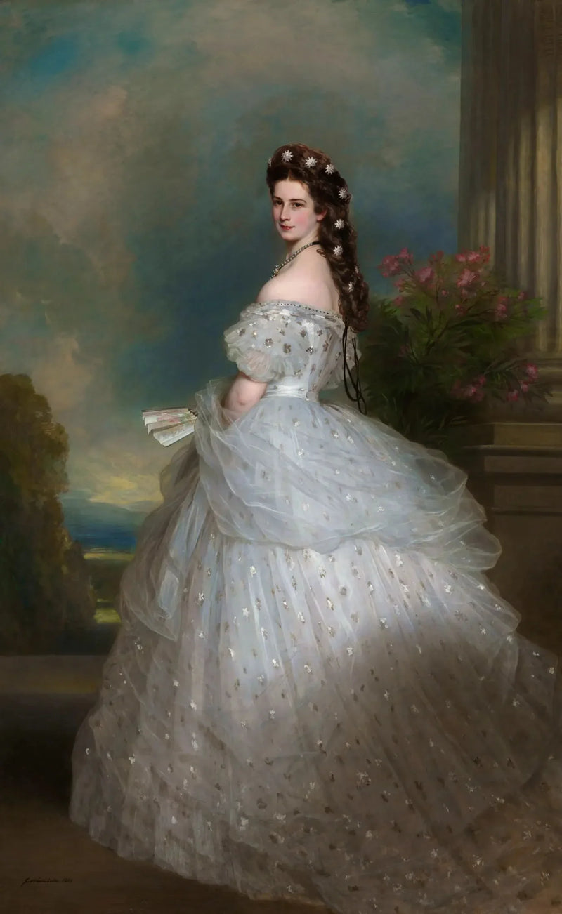 Empress Elisabeth in a ball gown with diamond stars in her hair - Franz Xaver Winterhalter