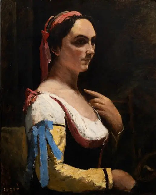 The Italian Woman - Jean-Baptiste Camille Corot