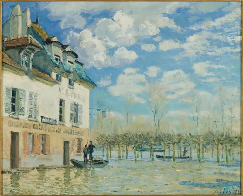 The Boat during the Flood, Port-Marly - Alfred Sisley