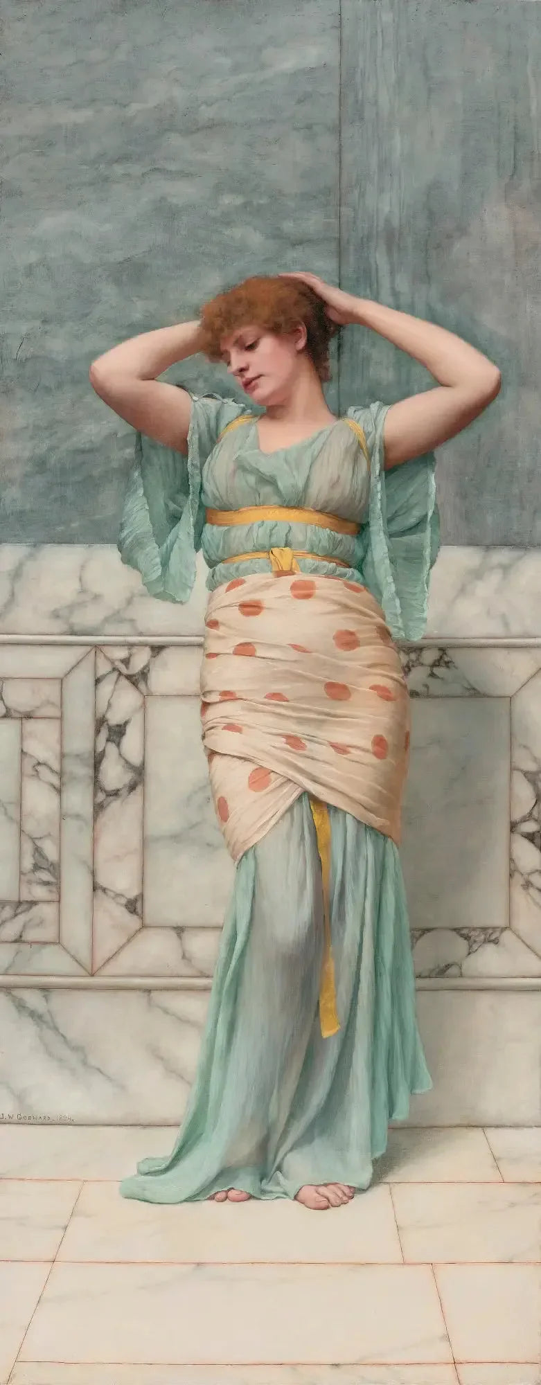 The beauty in a marble room - John William Godward