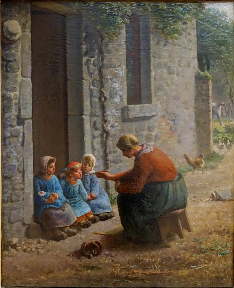 The Feeding - Jean-François Millet