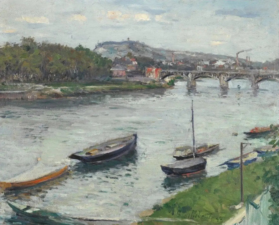 The Bank and the Bridge of Argenteuil - Gustave Caillebotte