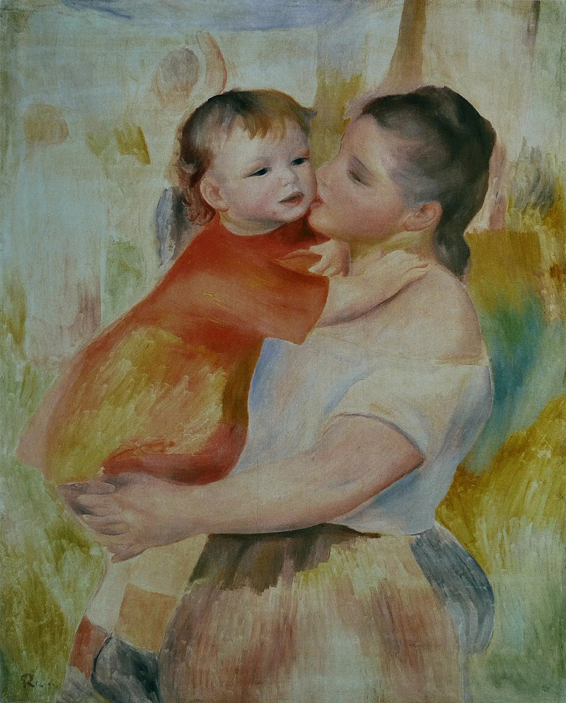 The Laundress and Her Child - Pierre-Auguste Renoir