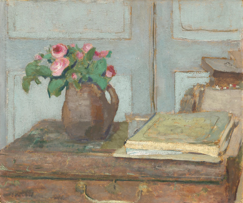 The artist's paint box and the foam roses - Édouard Vuillard