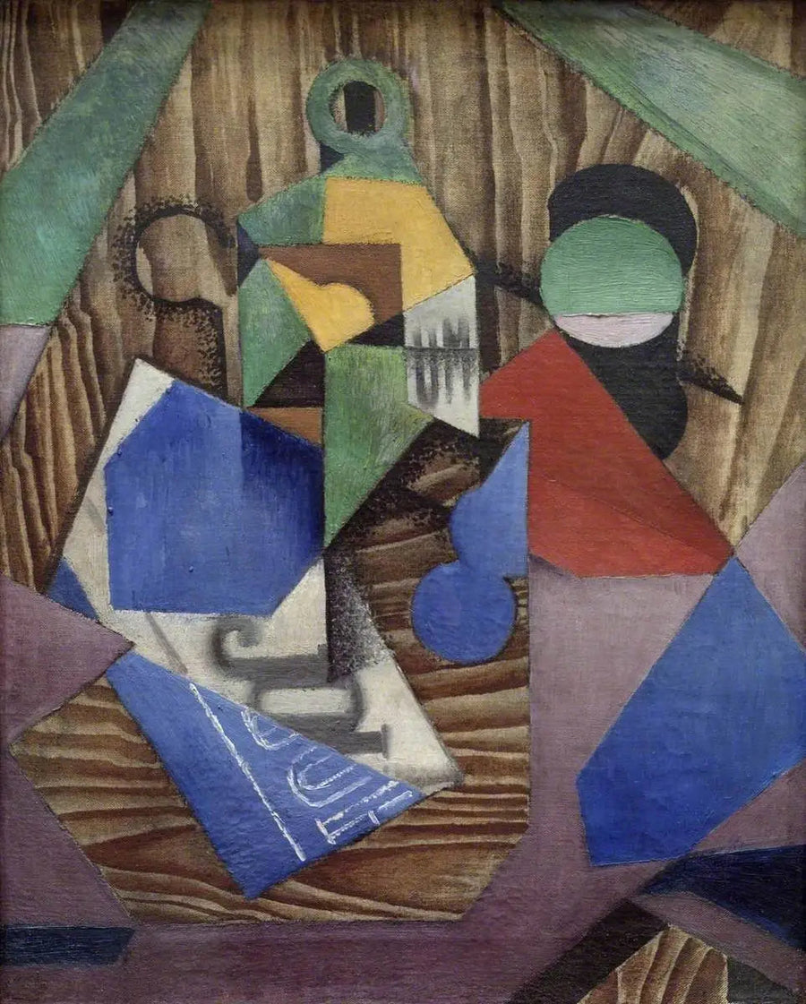 The Rum Bottle and the Newspaper - Juan Gris