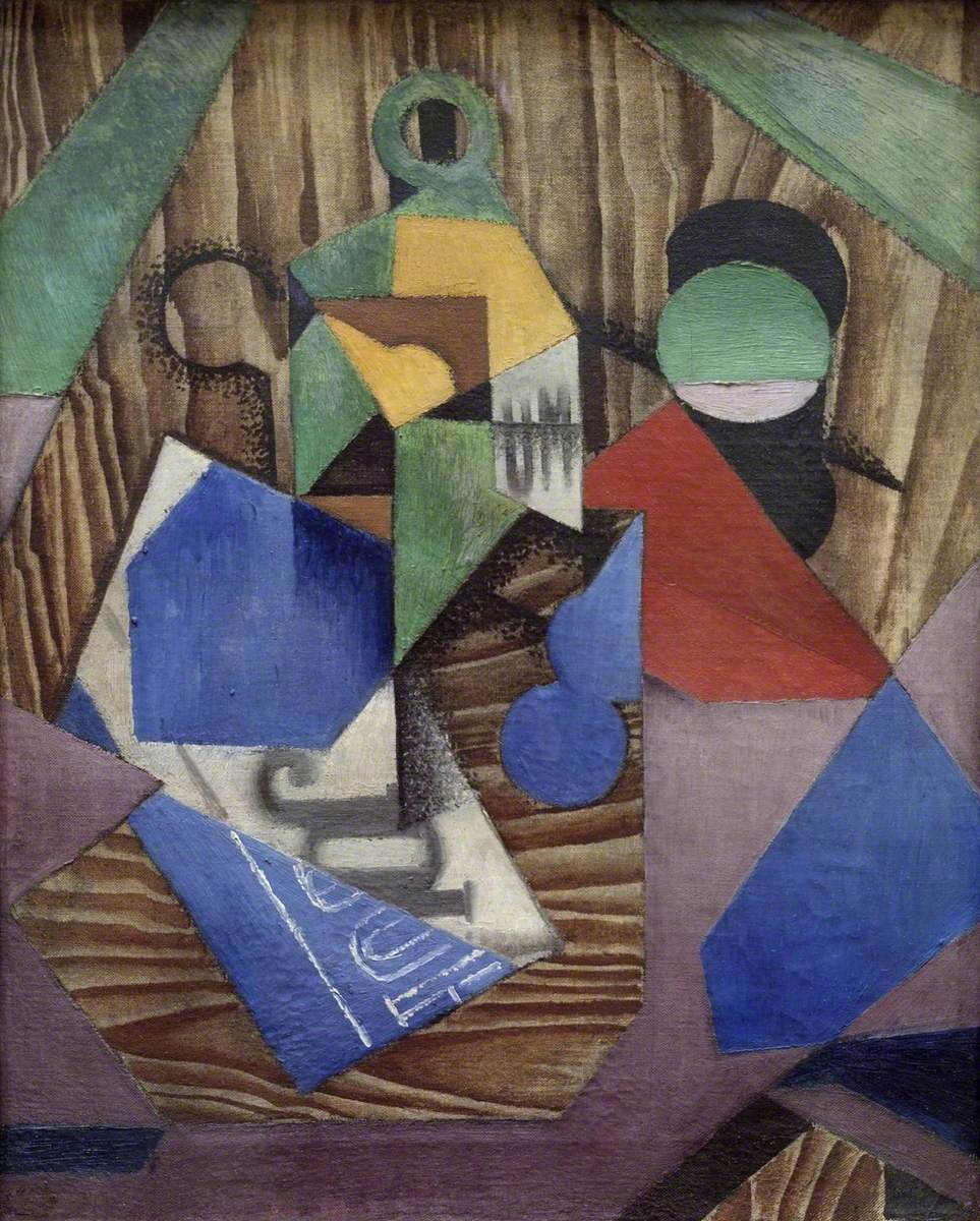 The Rum Bottle and the Newspaper - Juan Gris