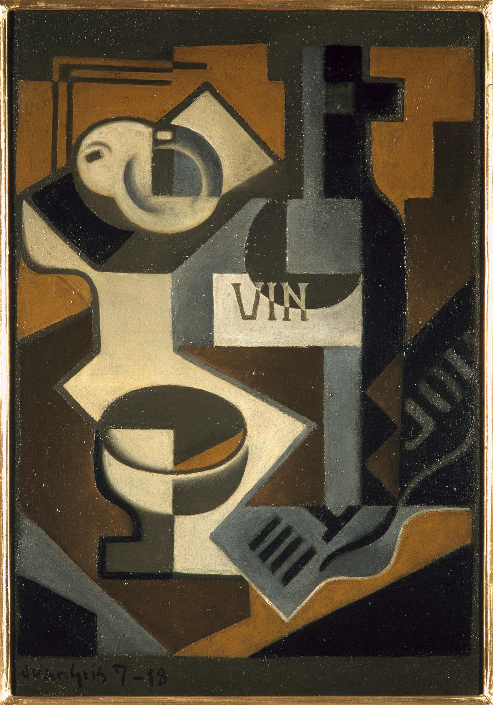 The wine bottle - Juan Gris