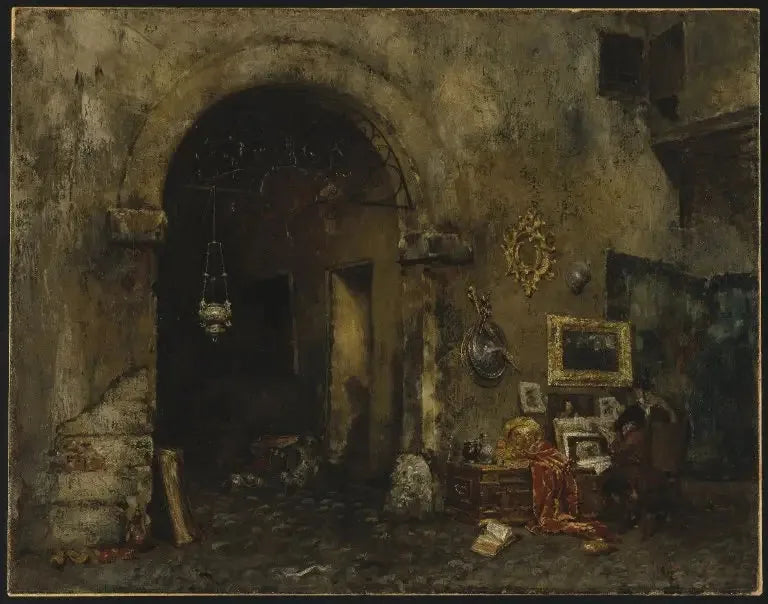 The antique dealer's shop - William Merritt Chase