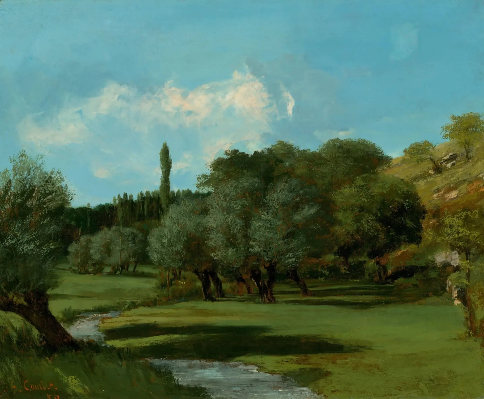 La Bretonnerie dans le département de l'Indre - Gustave Courbet image 1 reproduction artisanale de tableau
