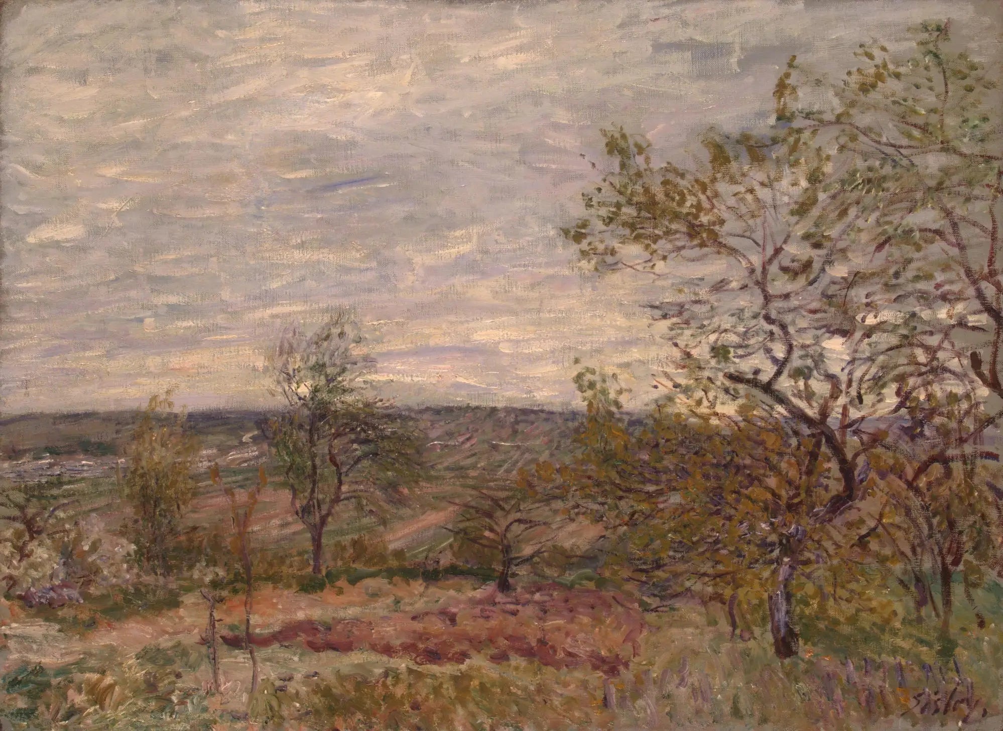 La Campagne à Veneux - Alfred Sisley image 1 copie peinte à la main à l’huile