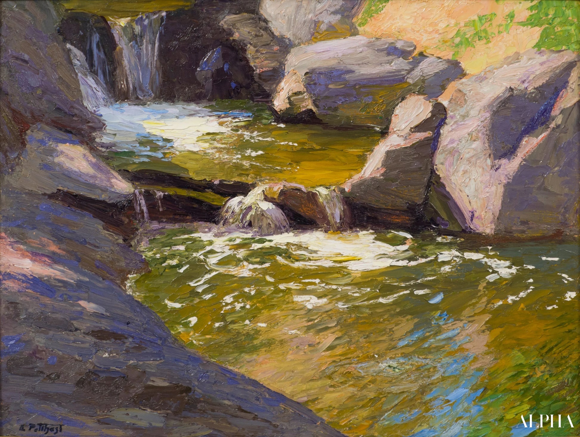 The Waterfall - Edward Henry Potthast - High-end reproductions of paintings and artworks