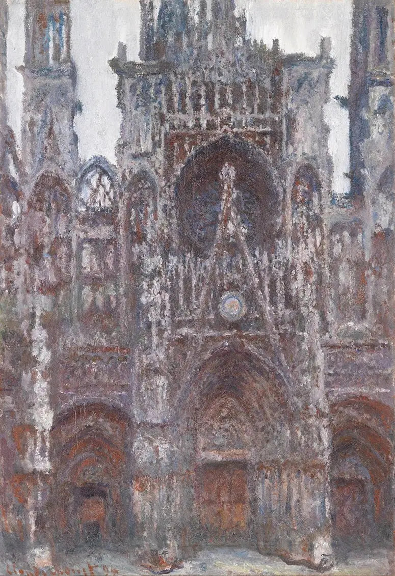 The Rouen Cathedral. The portal seen from the front, Brown Harmony - Claude Monet