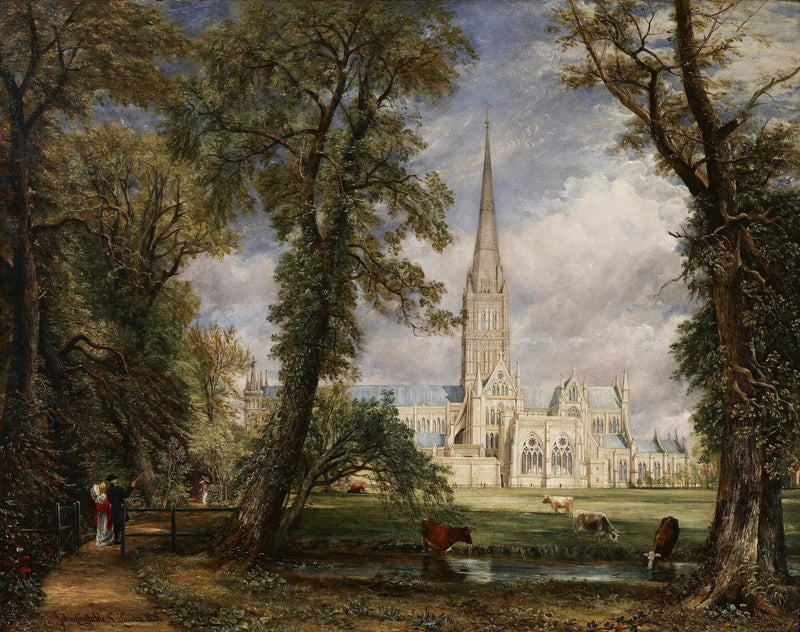 Salisbury Cathedral seen from the bishop's gardens - John Constable