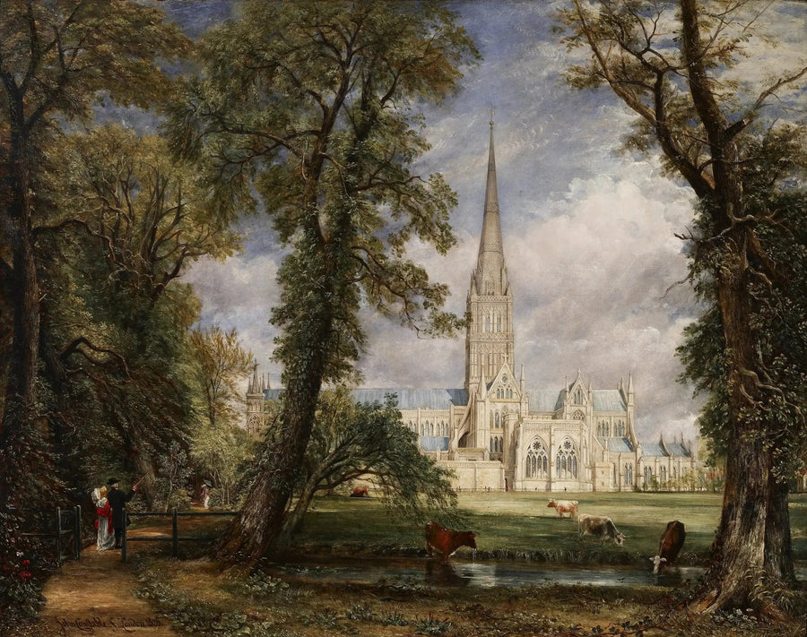 Salisbury Cathedral seen from the bishop's gardens - John Constable