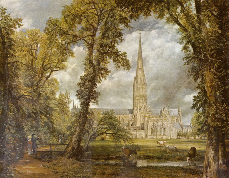 Salisbury Cathedral seen from the bishop's gardens - John Constable