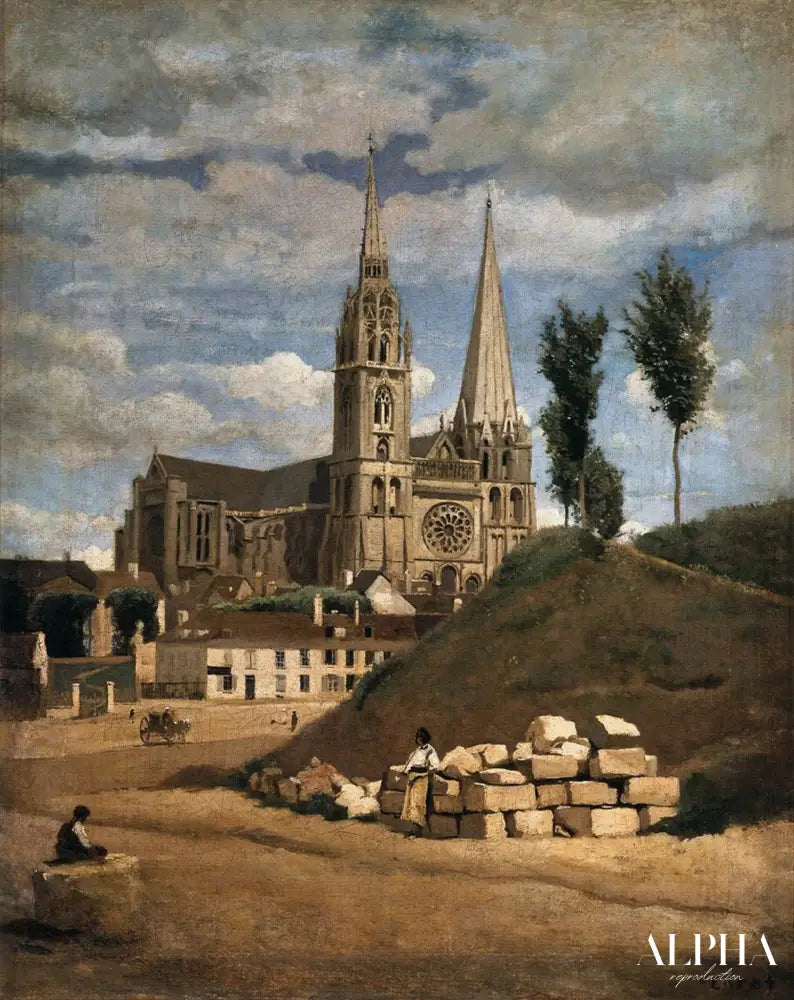 La Cathédrale Notre-Dame de Chartres - Camille Corot - Reproductions de tableaux et peintures haut de gamme