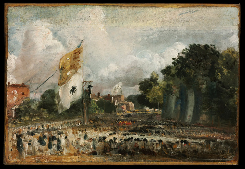 The celebration at East Bergholt of the Peace of 1814 concluded in Paris between France and the Allied Powers - John Constable