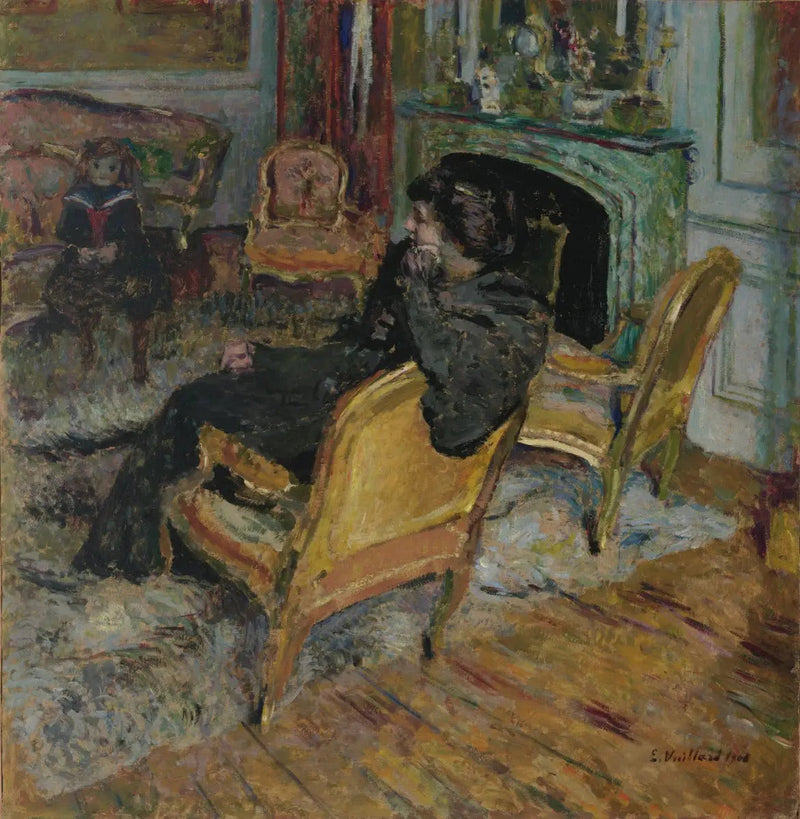 The Golden Chair, Madame Georges Feydeau and her son - Édouard Vuillard