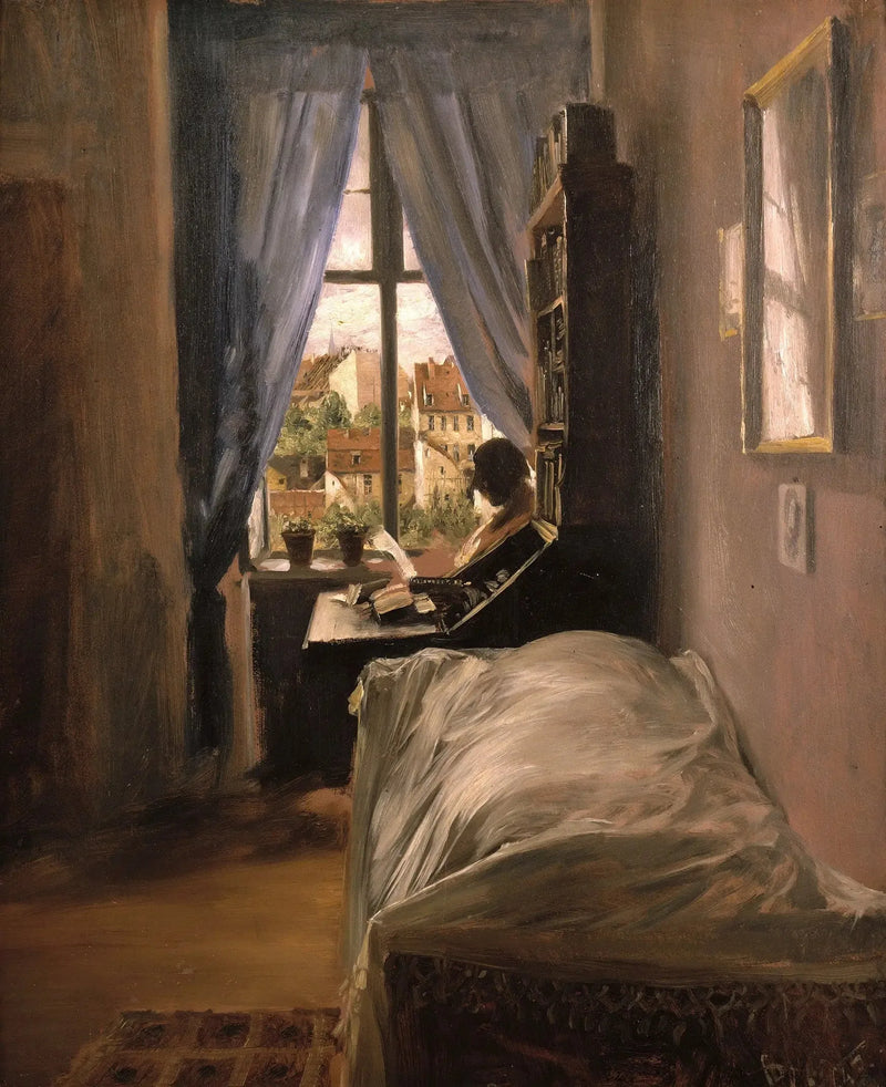 The artist's studio in Ritterstraße - Adolph von Menzel