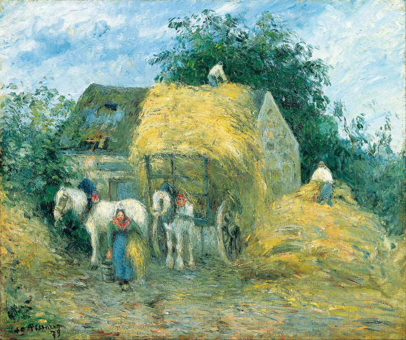 The Straw Cart, Montfoucault - Camille Pissarro