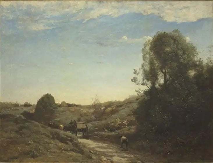 The Cart, Souvenir of Marcoussis - Jean-Baptiste Camille Corot