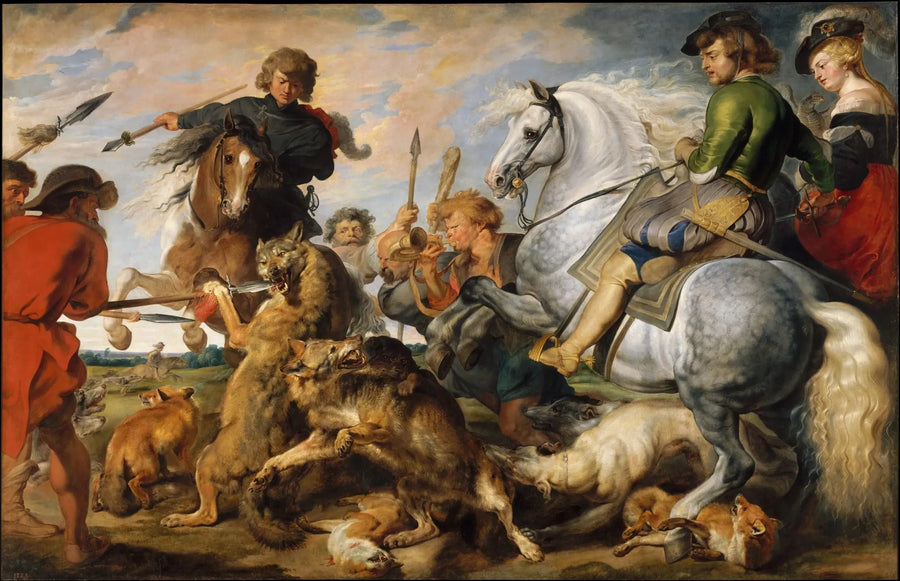 The Hunt for the Wolf and the Fox - Peter Paul Rubens