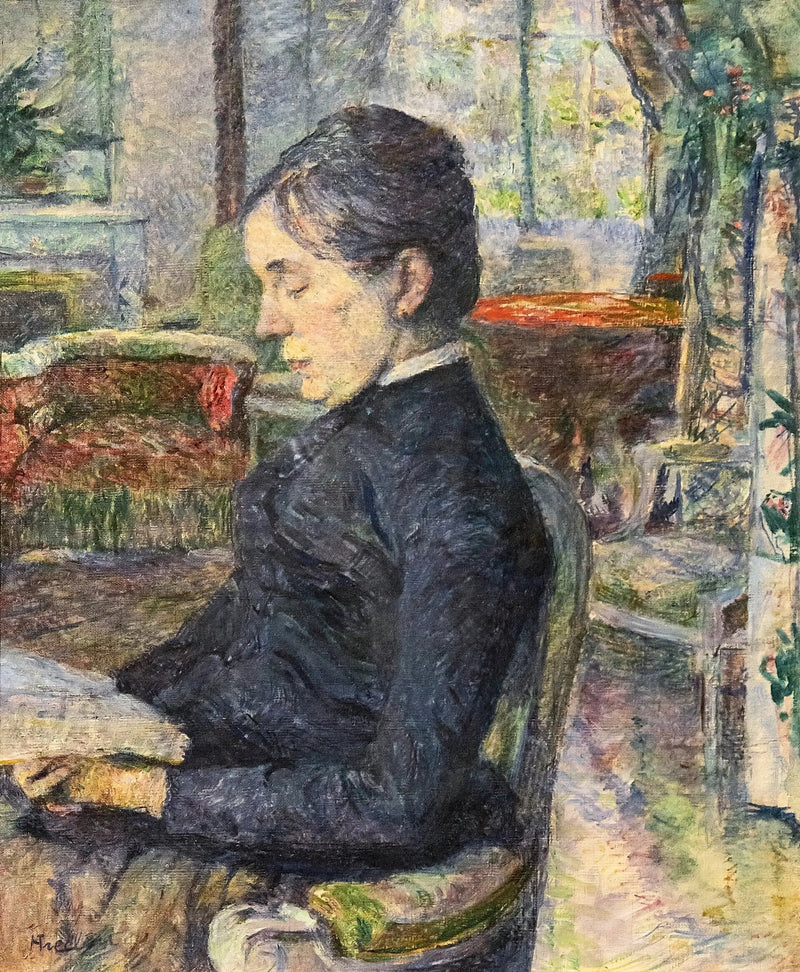 The Countess Adèle by Toulouse-Lautrec in the salon of the Château de Malromé - Henri de Toulouse-Lautrec